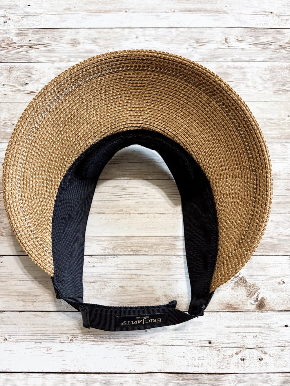 Eric Javits Champ Straw Visor Natural Black One Size - Picture 6 of 10